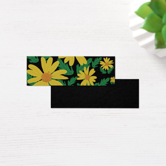 Cartes De Visite Fleurs marguerites jaunes avec feuilles verts Inse (Bureau)