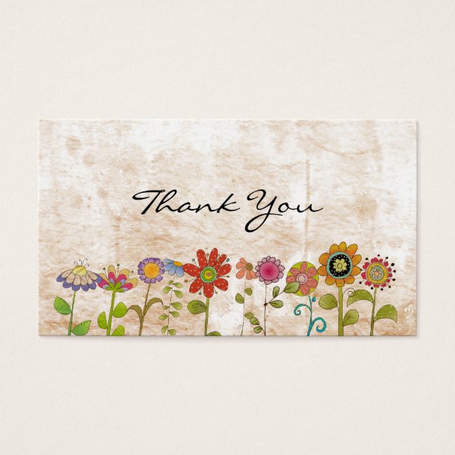 Cartes De Visite Fleurs merci (Devant)