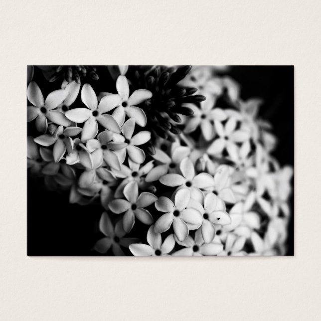 Cartes De Visite Fleurs noires et blanches (Devant)