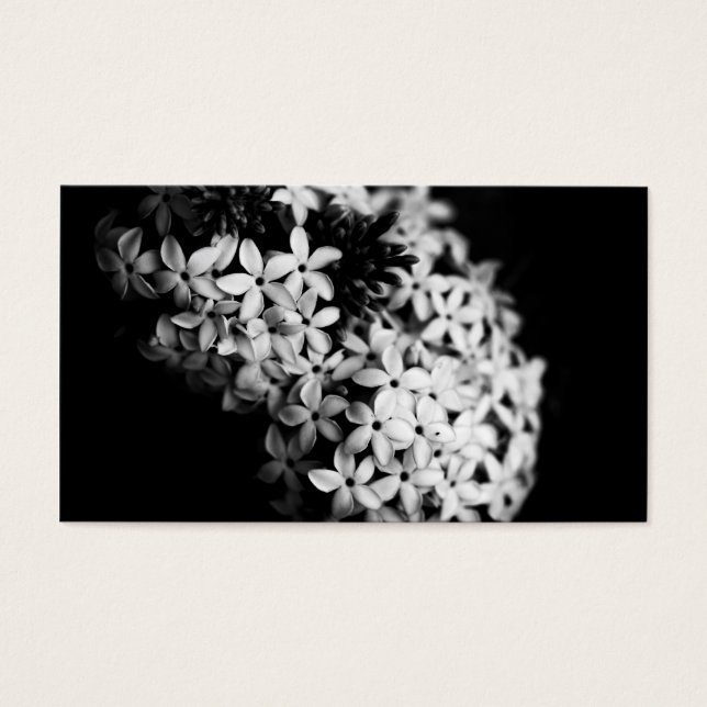 Cartes De Visite fleurs noires et blanches (Devant)