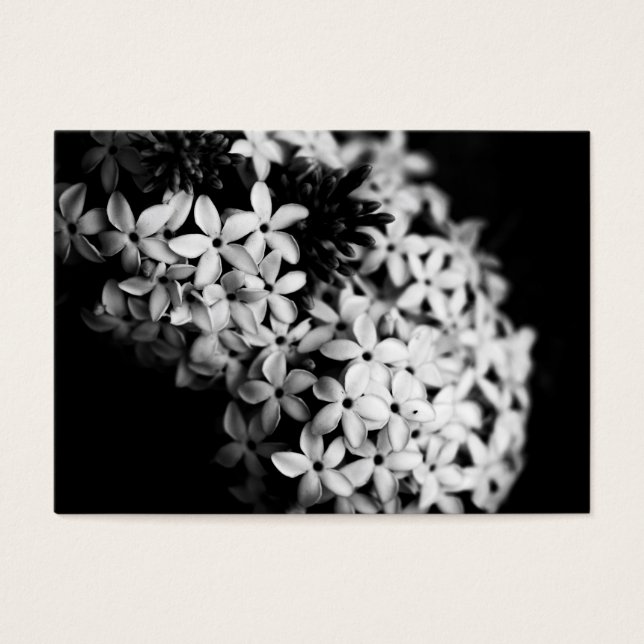 Cartes De Visite fleurs noires et blanches (Devant)
