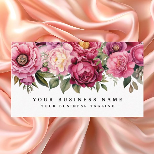 Cartes de visite Fleurs Rose Clair Élégant (Créateur téléchargé)