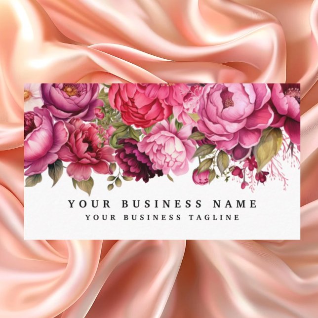 Cartes de visite Fleurs Rose Clair Élégant Entrepr (Créateur téléchargé)
