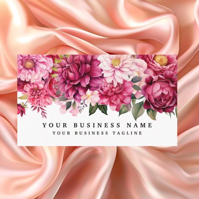 Cartes de visite Fleurs Rose Clair Élégant pour En (Créateur téléchargé)