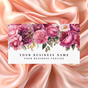 Cartes de visite Fleurs Rose Clair Élégant pour En