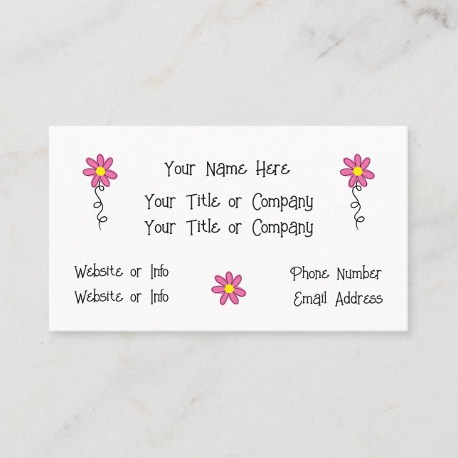 Cartes de visite Fleurs Roses Simples et Douces po (Devant)