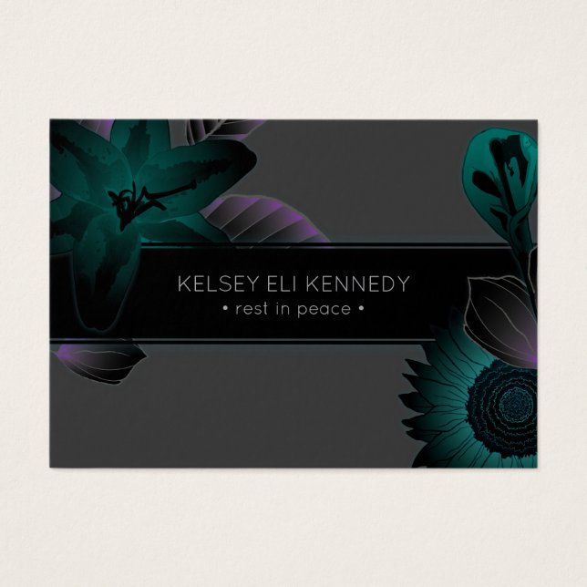 Cartes De Visite Fleurs vintages élégantes funérailles (Devant)
