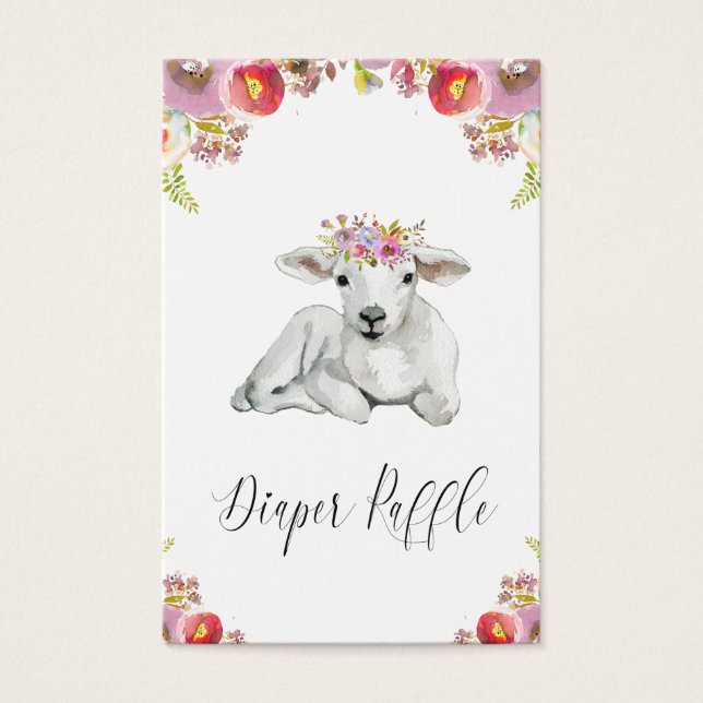 Cartes De Visite Flora Lamb Diaper Raffle (Devant)
