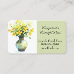 Cartes de visite floral à fleurs jaunes