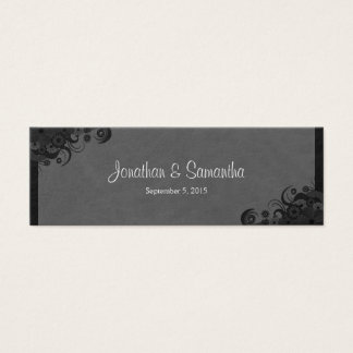 Cartes De Visite Floral Black and Grey Gothic Wedding Favor Tags