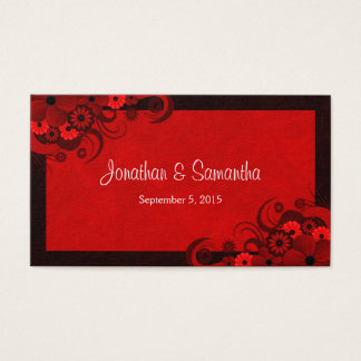 Cartes De Visite Floral Dark Red Gothic Custom Wedding Favor Tags