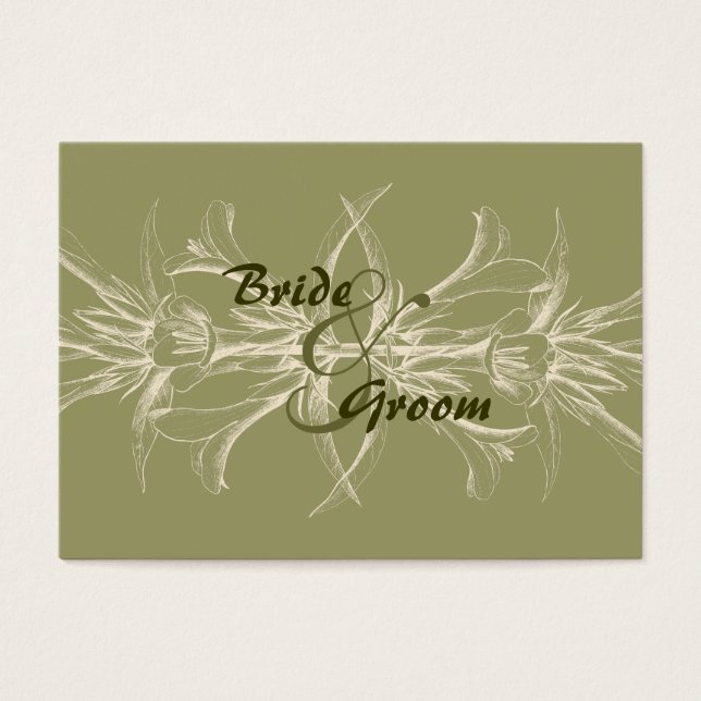 Cartes De Visite Floral d'olivier antique Sauvez la date (Devant)