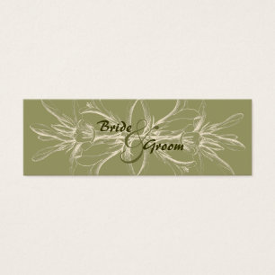 Cartes De Visite Floral d'olivier antique Sauvez la date