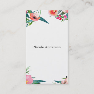 Cartes de visite Floral Moderne Aquarelle Été Trop