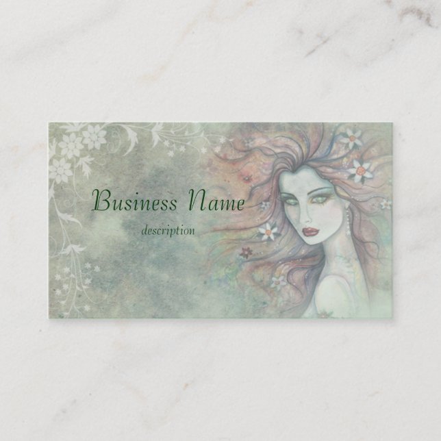 Cartes de visite florales et féminines (Devant)