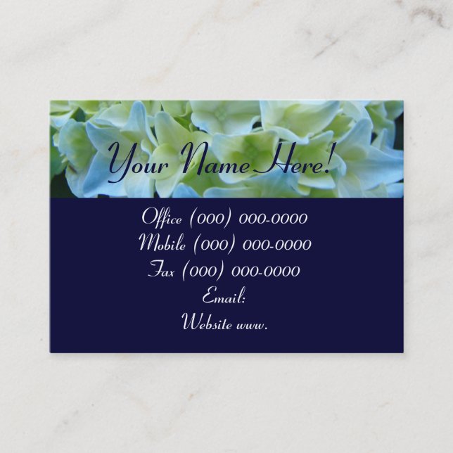Cartes de visite florales personnalisées Hydrangea (Devant)