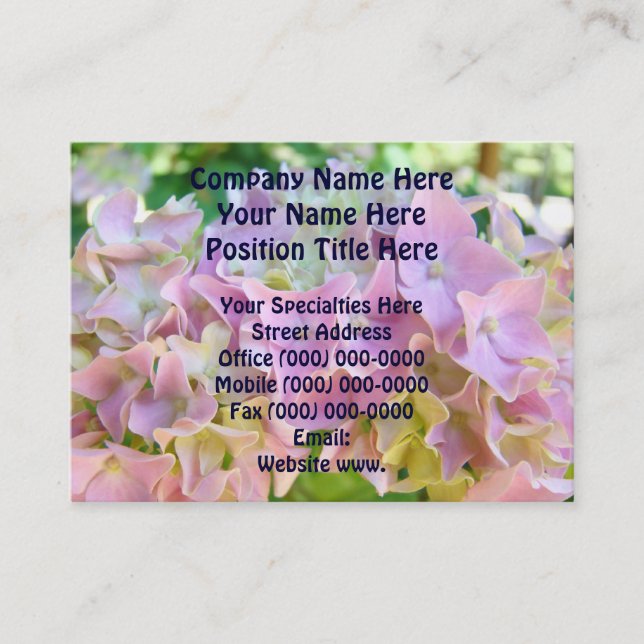 Cartes de visite florales personnalisées Hydrangea (Devant)