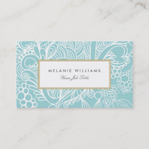 Cartes de visite floraux Aqua modernes