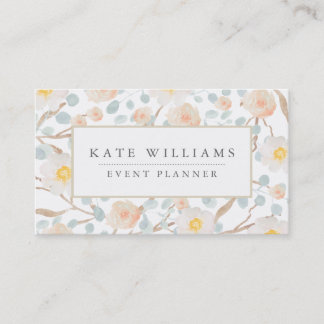 Cartes de visite floraux d'aquarelle