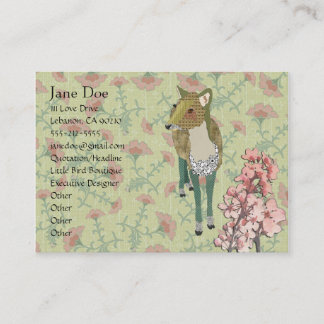 Cartes de visite floraux de cerfs communs