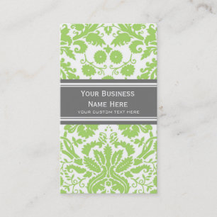 Cartes de visite floraux de damassé grise de chau