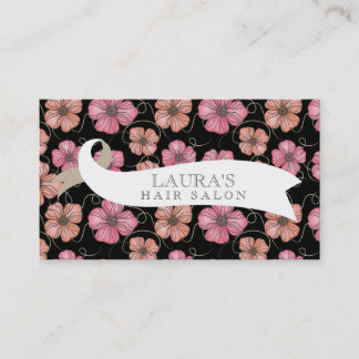 Cartes de visite floraux de salon de coiffure de