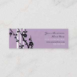 Cartes de visite floraux pourpres élégants