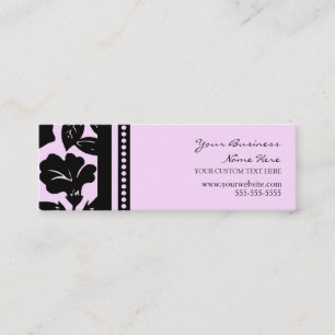Cartes de visite floraux roses et noirs élégants