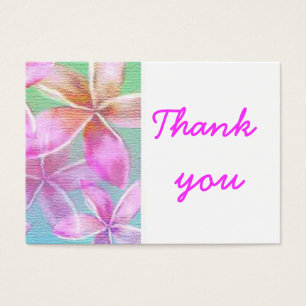 Cartes De Visite floraux roses vous remercient