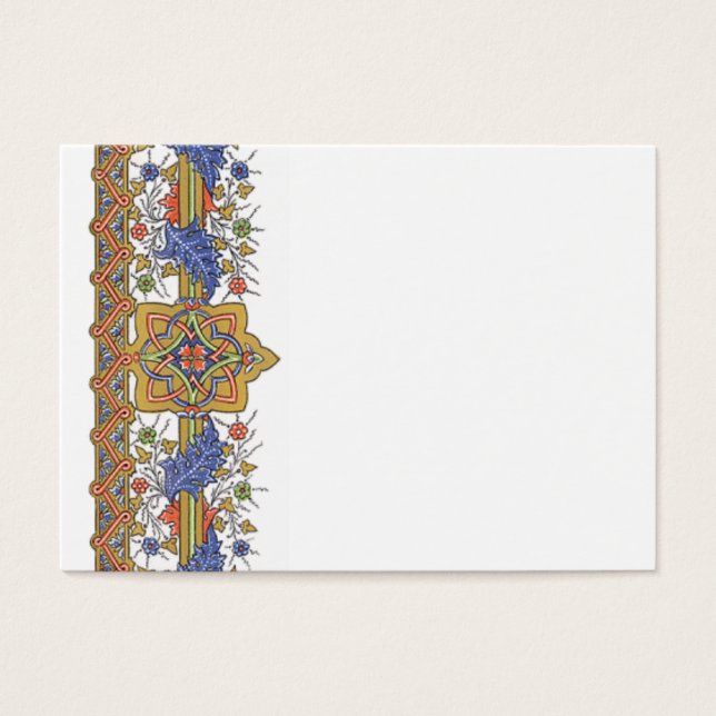 Cartes De Visite Flore d'or antique avec Modèle frontière feuille b (Devant)