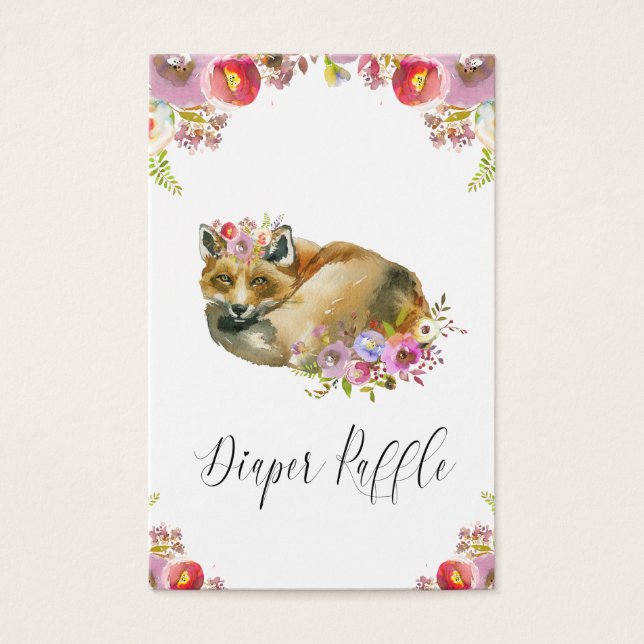 Cartes De Visite Flore Fox Pup Diaper Raffle (Devant)