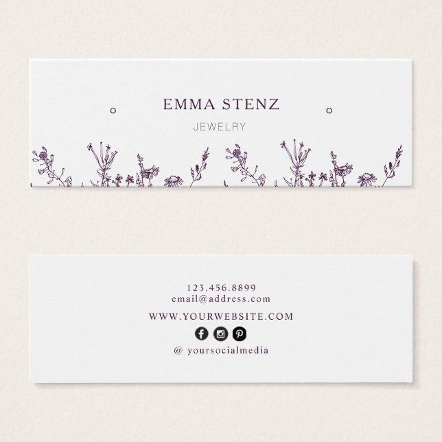 Cartes De Visite Flore sauvage ・ Boucles d'oreilles Boucles d'oreil (Devant & derrière)