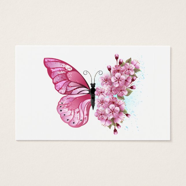 Cartes De Visite Flower Butterfly (Devant)