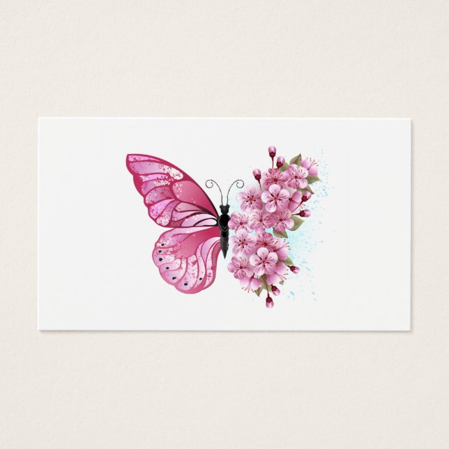 Cartes De Visite Flower Butterfly (Devant)