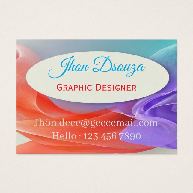 Cartes De Visite Flowing Gradient Waves with Center Frame, Business (Devant)