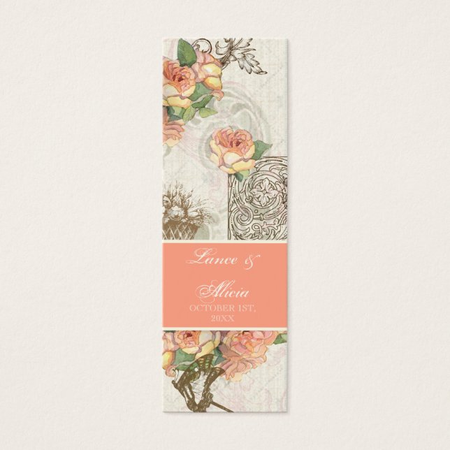 Cartes De Visite Flutterbyes 'n Mariage Rose élégant (Devant)