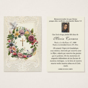 Cartes De Visite Fond religieux Crucifix Floral Wreath