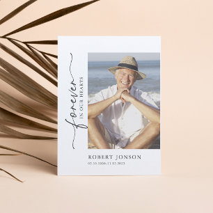 Cartes De Visite Forever In our Heart Funeral Memorial Prayer Card