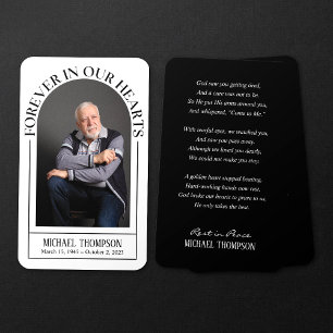Cartes De Visite Forever in Our Hearts Funeral Memorial Prayer Card