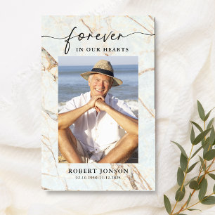 Cartes De Visite Forever In our Hearts Funeral Memorial Prayer Card