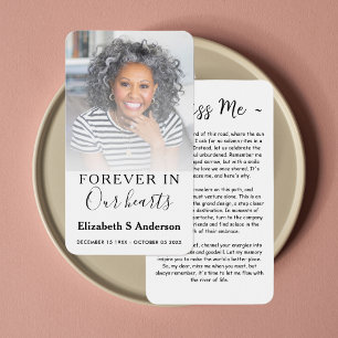 Cartes De Visite Forever in Our Hearts Funeral Photo Prayer Card