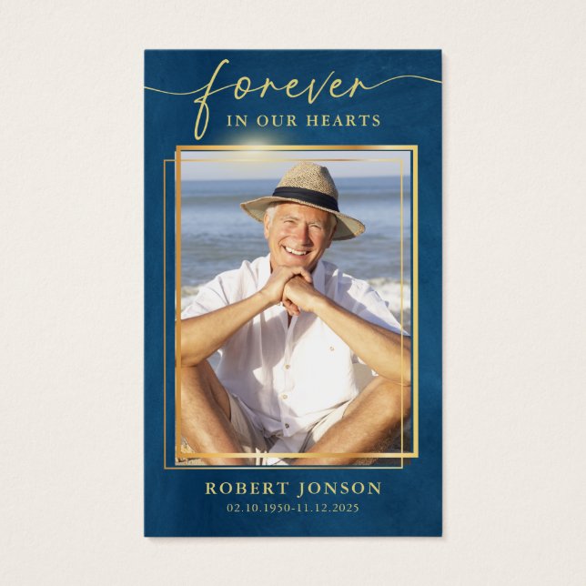 Cartes De Visite Forever In our Hearts Funeral Photo Prière (Devant)