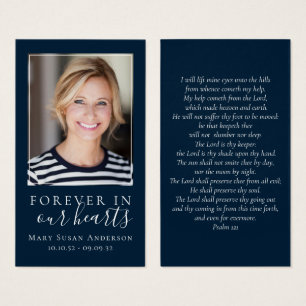 Cartes De Visite Forever in Our Hearts Photo Funeral Prayer Card