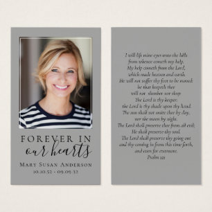 Cartes De Visite Forever in Our Hearts Photo Funeral Prayer Card
