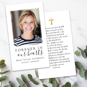 Cartes De Visite Forever in Our Hearts Photo Funeral Prayer Card