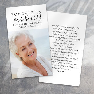 Cartes De Visite Forever in Our Hearts Photo Funeral Prayer Card