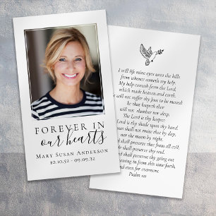 Cartes De Visite Forever in Our Hearts Photo Funeral Prayer Card
