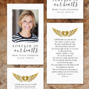 Cartes De Visite Forever in Our Hearts Photo Funeral Prayer Card