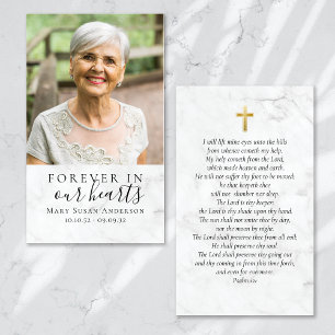 Cartes De Visite Forever in Our Hearts Photo Funeral Prayer Card