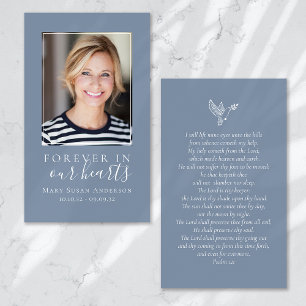 Cartes De Visite Forever in Our Hearts Photo Funeral Prayer Card